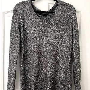 White House Black Market Silver Sparkle Sweater. Women’s Size M (8-10).